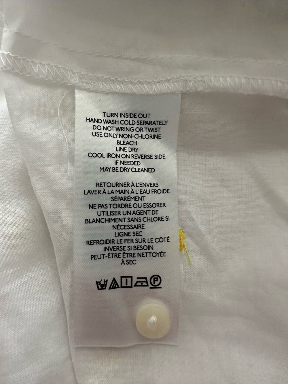 Anthropologie Maeve White Button-Down Shirt with Yellow Daisy Embroidery - Picture 5 of 6